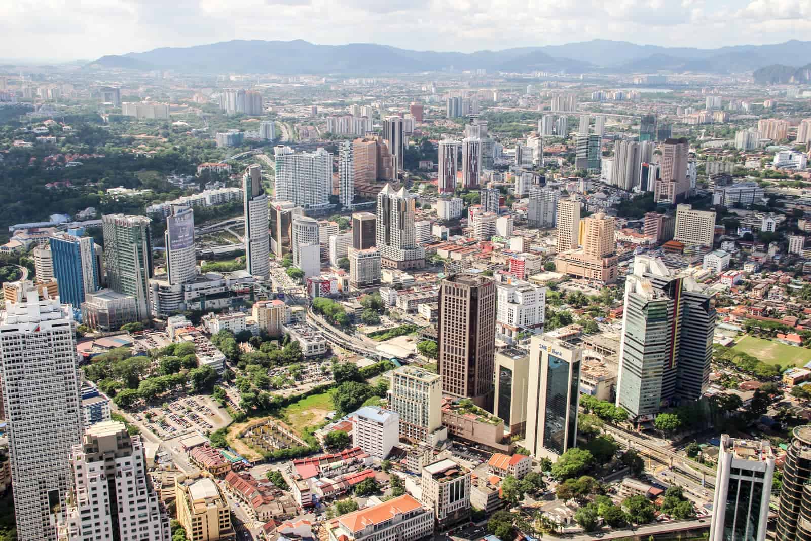 Panorama View of Kuala Lumpur city from KL Tower 