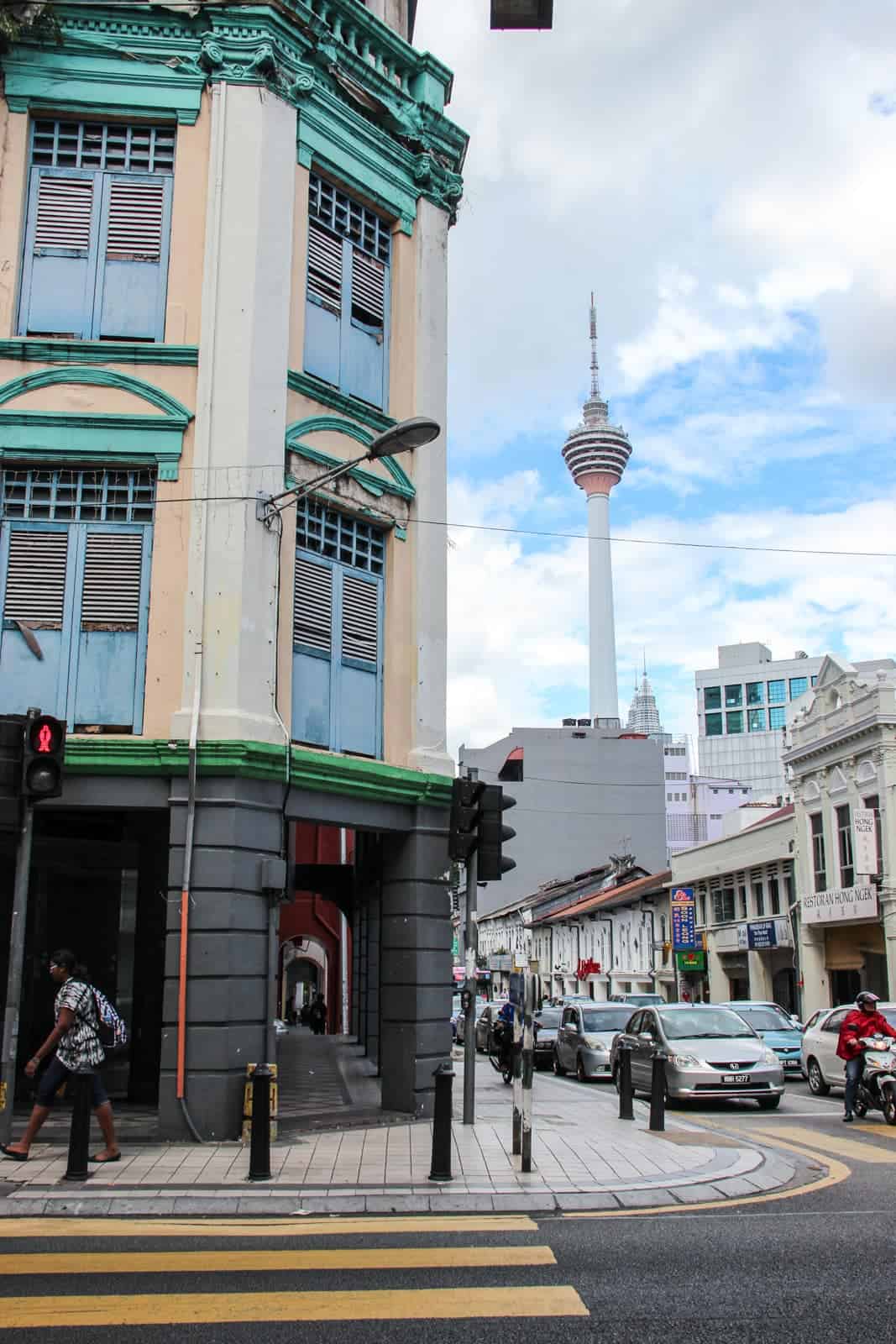Street view of KL Tower in Kuala Lumpur, Malaysia