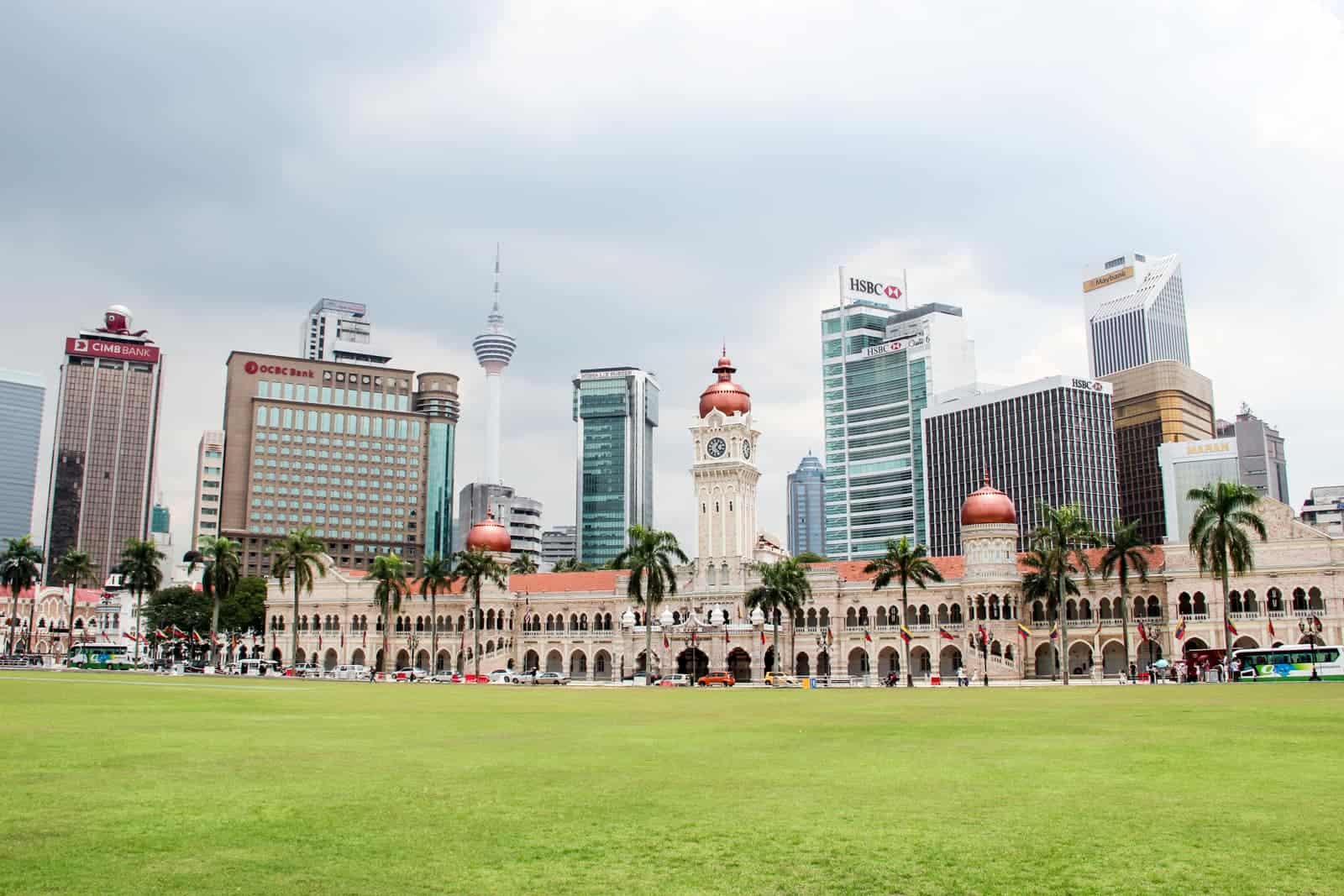 Distance view of Independence Square in Kuala Lumpur, Malaysia