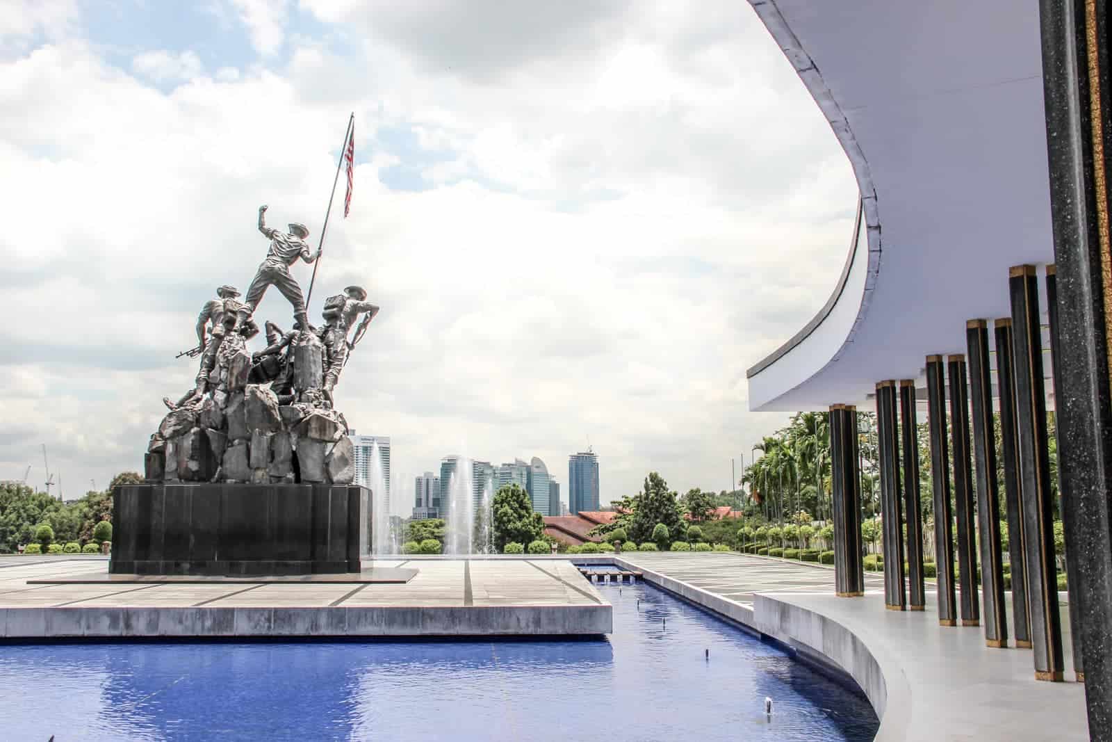 Visiting the National Monument bronze sculpture in Kuala Lumpur