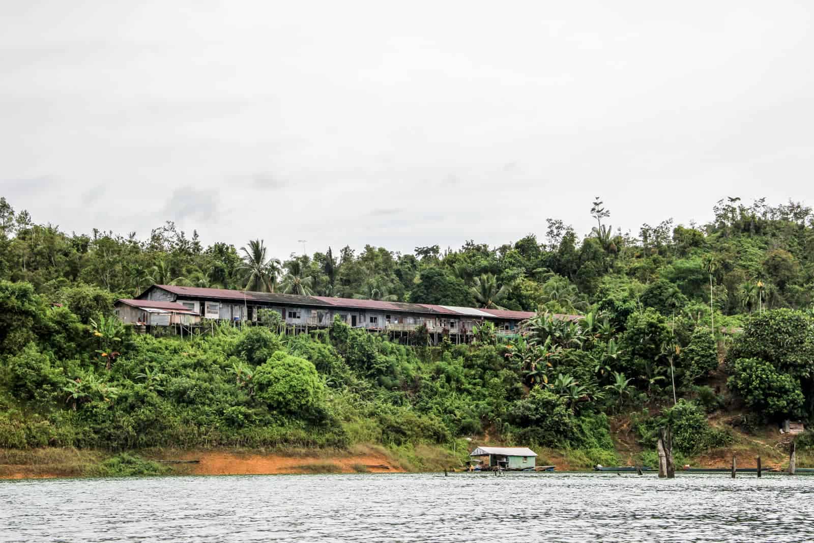 An Iban Longhouse Borneo from a distance