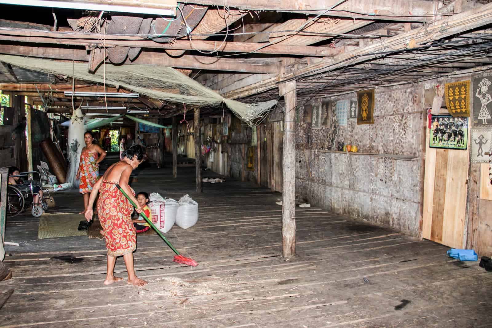 The families of the Iban Longhouse Borneo 