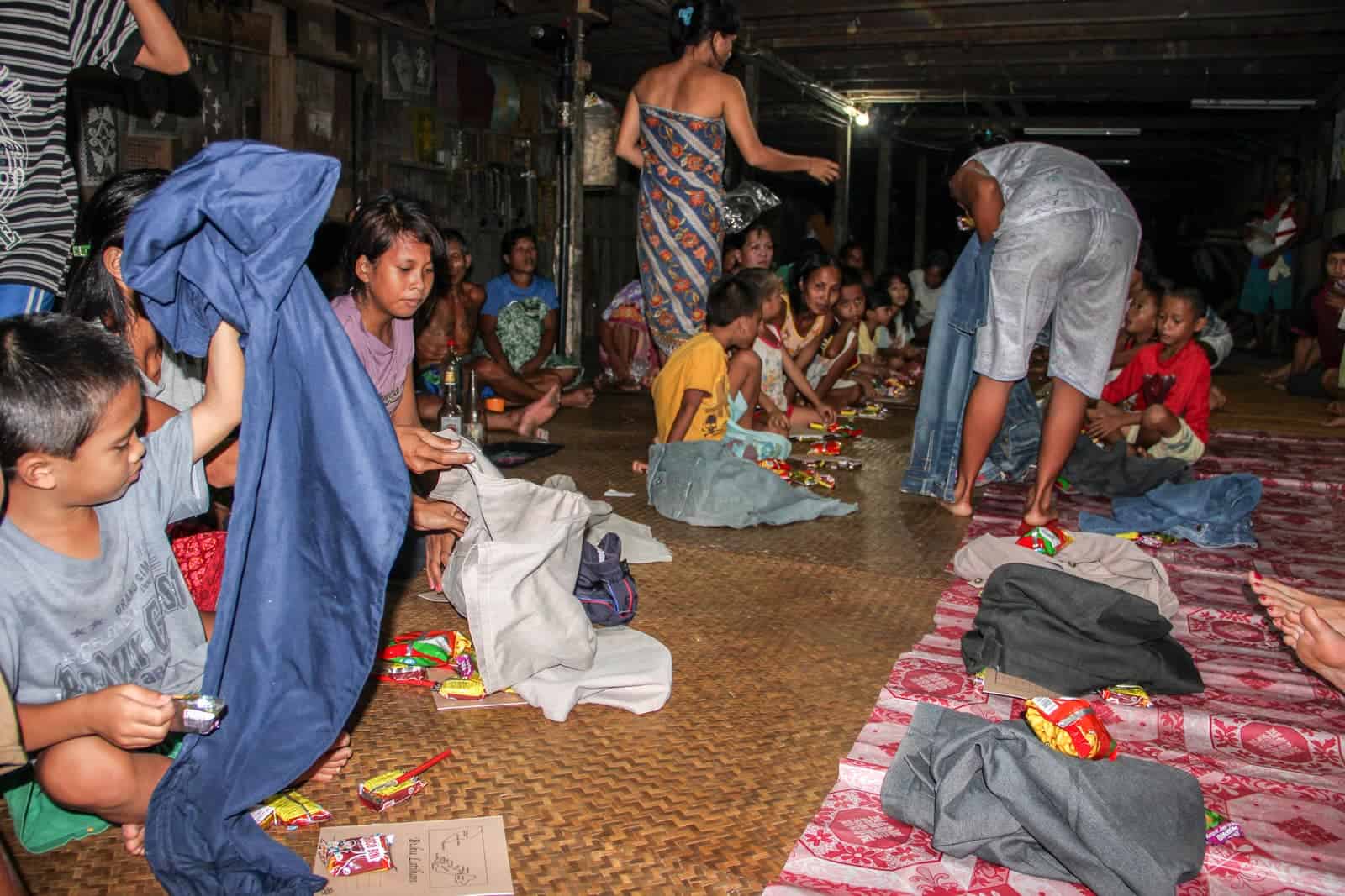 Iban Longhouse Borneo gift sharing