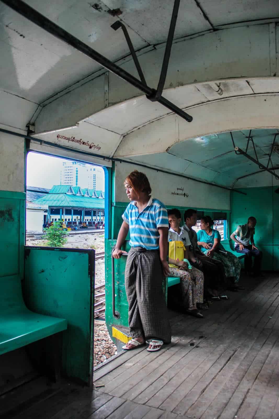 Inside the Yangon Circular Train in Myanmar