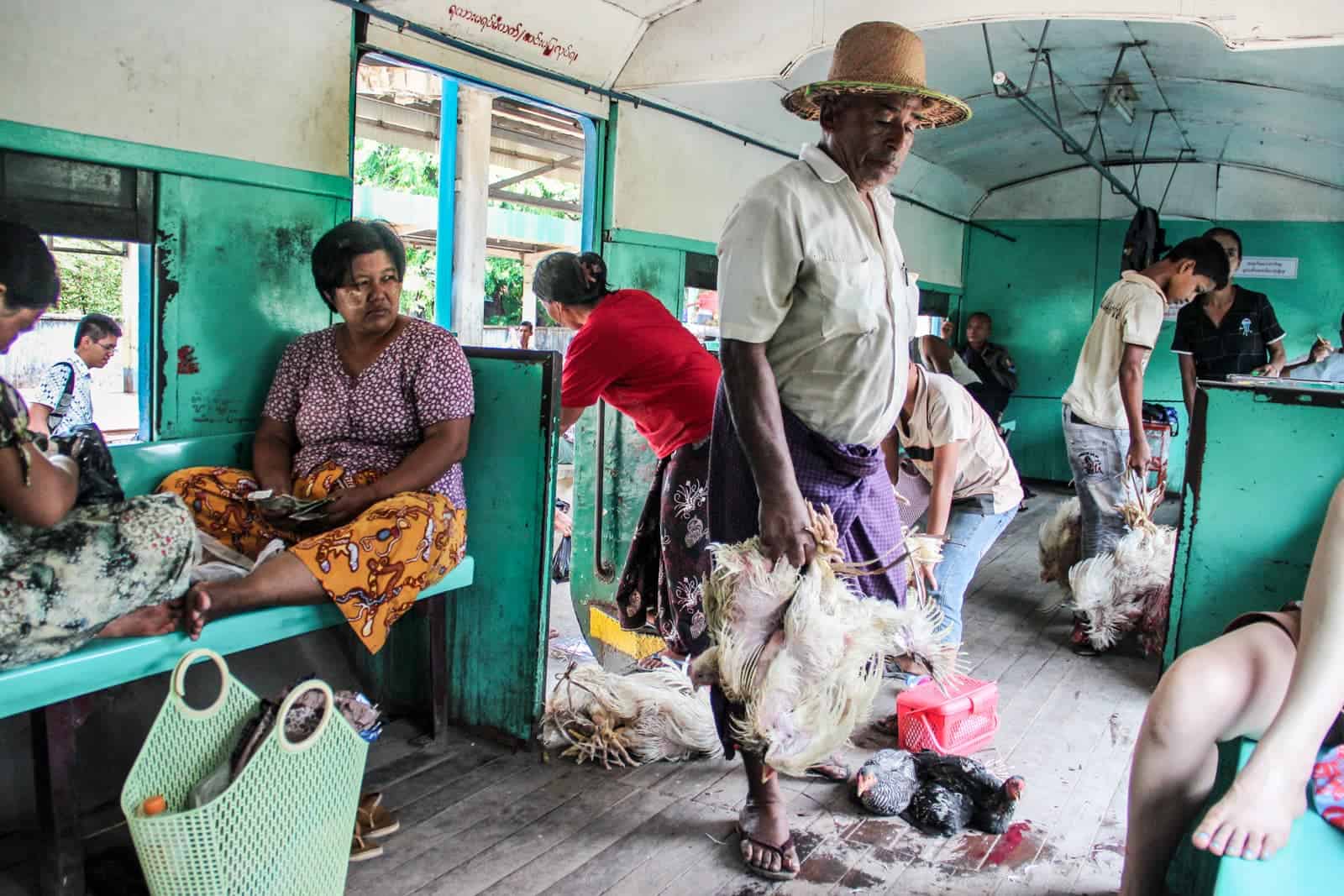 Riding the Yangon Circular Train Myanmar