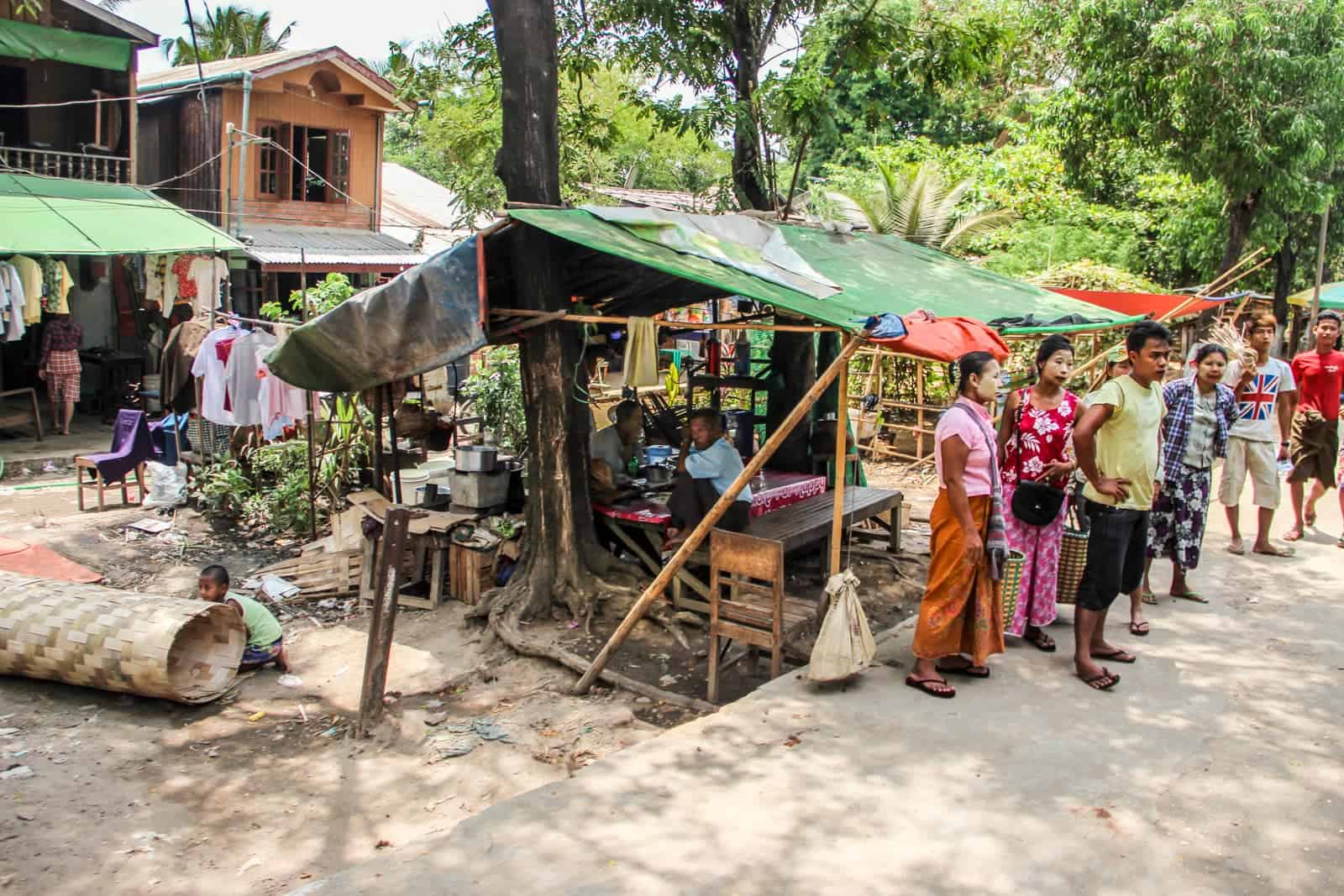 Platform Shops on the Yangon Circular Train Myanmar