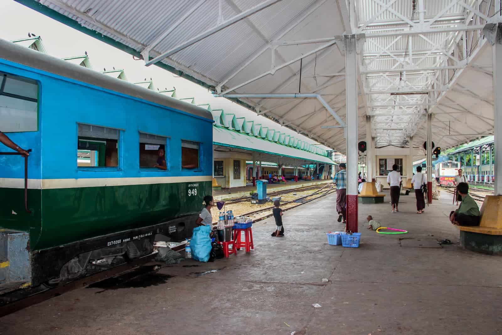 Railway Station to board the Yangon Circular Train in Myanmar