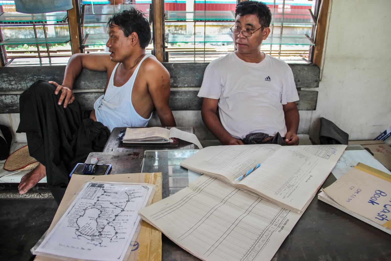 Ticket booth for Yangon Circular Train in Myanmar