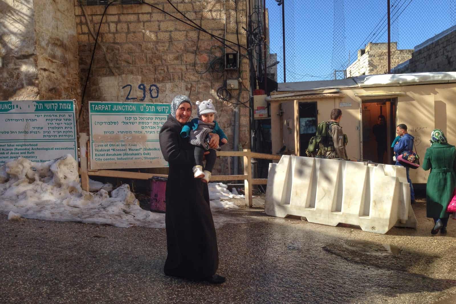 Israeli checkpoint in Hebron, where you can cross between the H1 to H2 sides in the West Bank