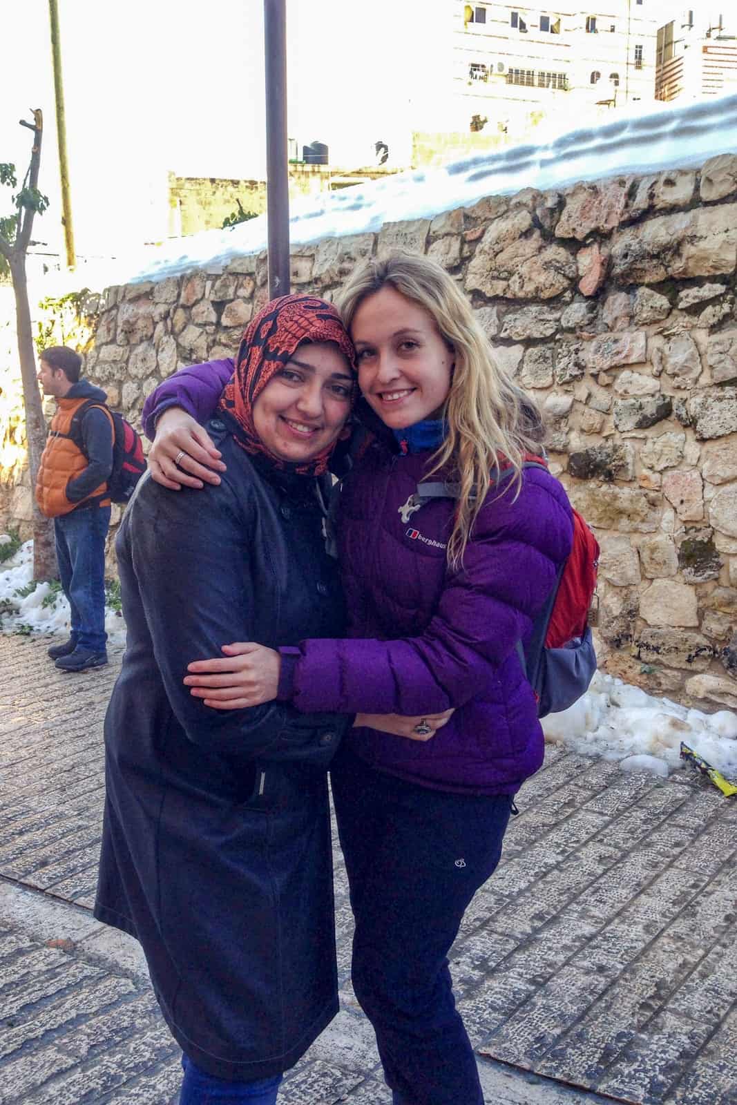 Palestinian guide on Dual narrative tour visiting Hebron, West Bank in Palestine