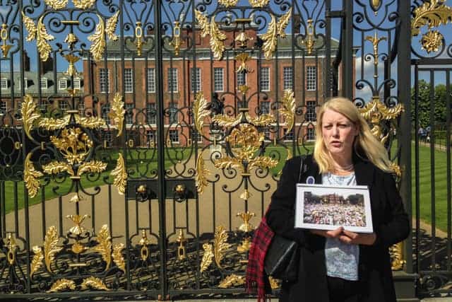 Iconic gates of Kensington Palace, London, Royal Palace, Princess Diana flowers 