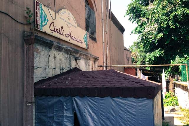 Outside a Turkish Hamam bath in Istanbul, on the Asia side