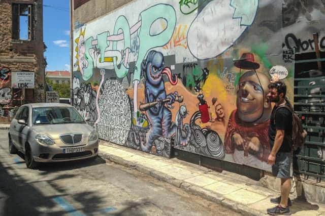Street Artist in Athens, Greece