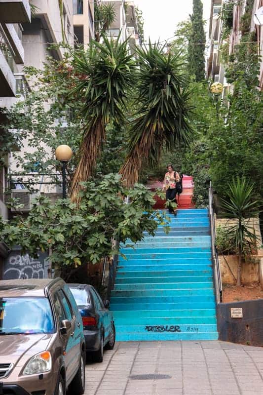 Rainbow stairs, Kolonaki, Athens, Greece