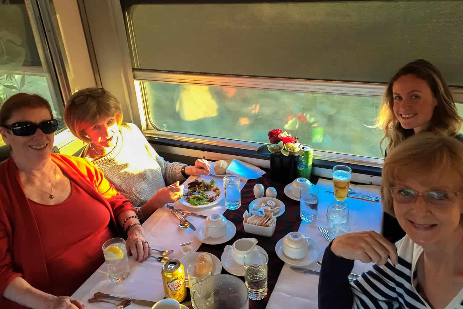 Dinner carriage on the Via Rail Train in Canada