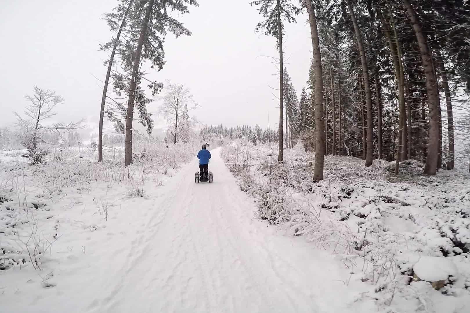 Segway in snow in Tirol, Austria