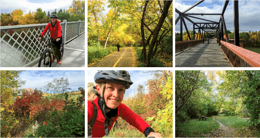 Cycle routes and park in Edmonton, Alberta, Canada