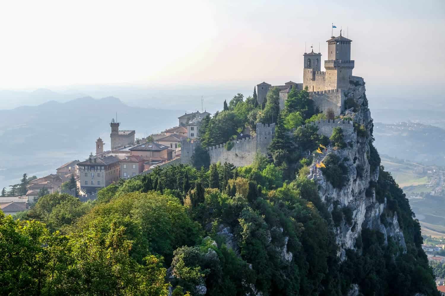 Elevated view of San Marino, the World's Oldest Republic