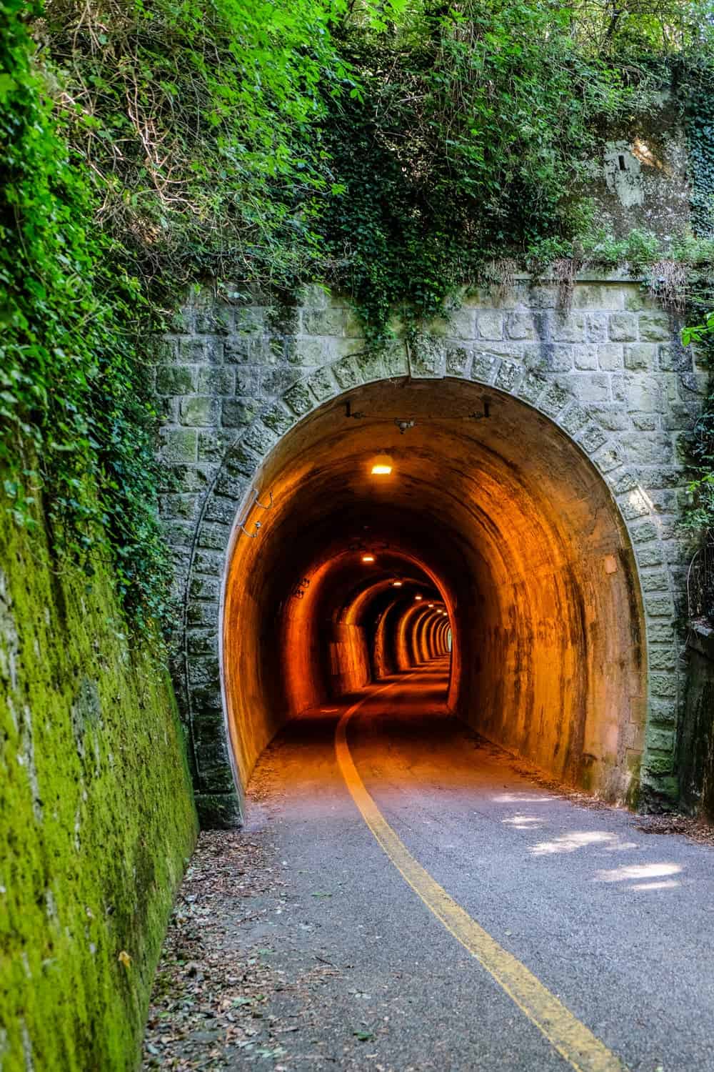 Visiting the old railway tunnels of San Marino on a biking trip