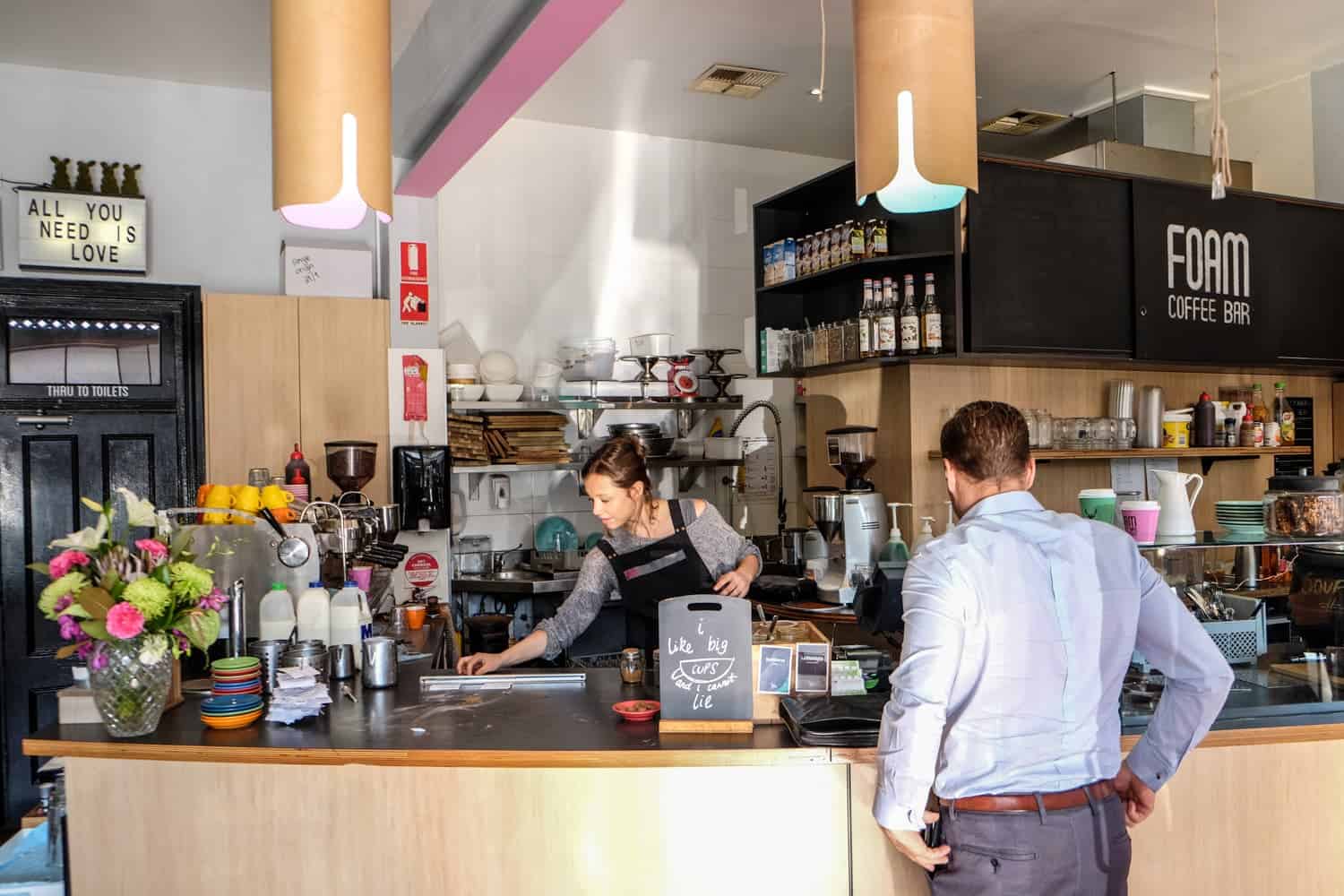 Inside the Foam Coffee Bar in Leederville, Perth