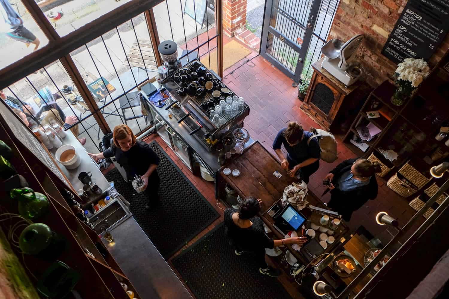 The hipster wooden interior of top brunch spot in Perth, The Attic 