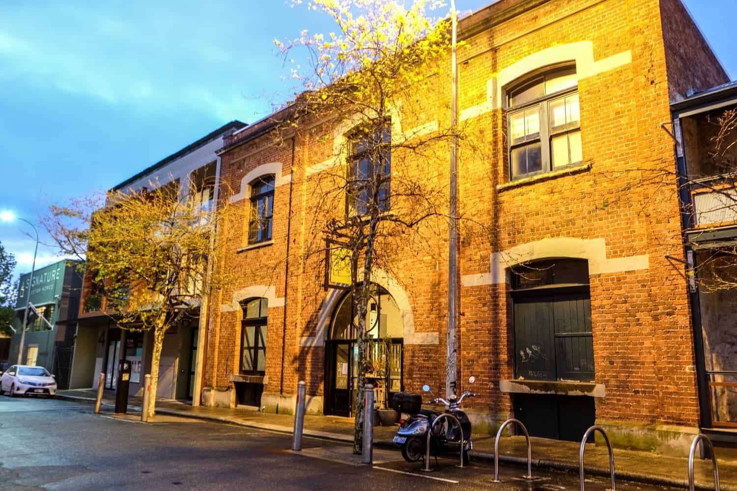 A reformed brick dockworkers' cottage is now a hotel in Freemantle, Perth, Australia