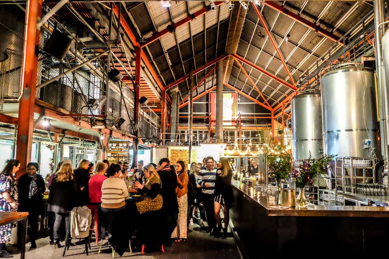 The open beer cellar design of the Little Creatures Brewery in Freemantle, Perth, Australia