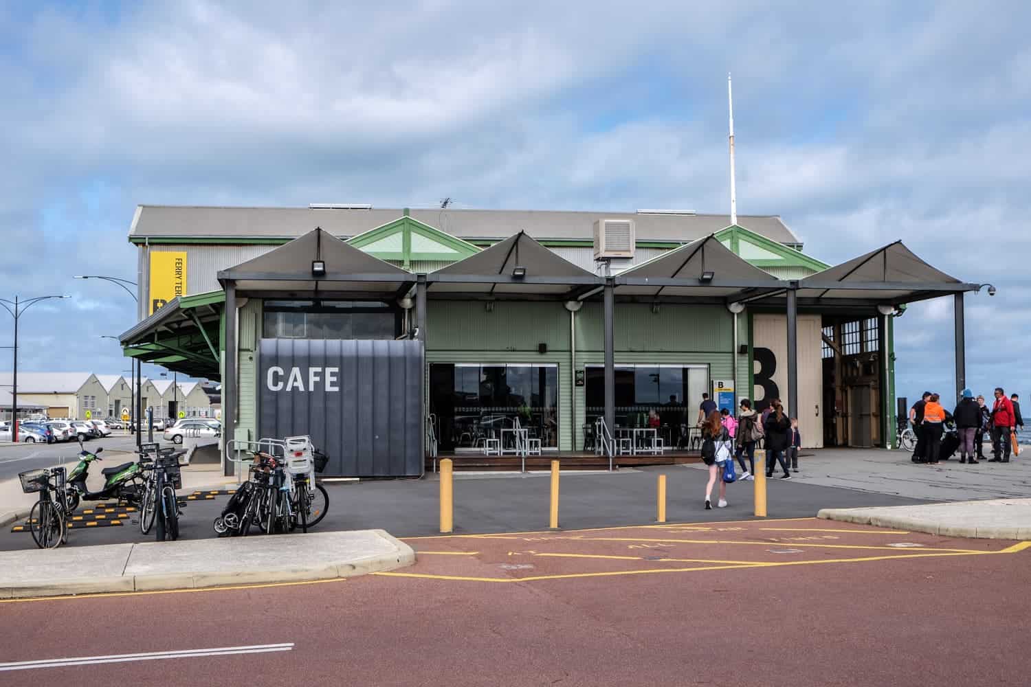 A cafe inside one of the B-Shed Markets in Victoria Quay which are former cargo holds in Perth