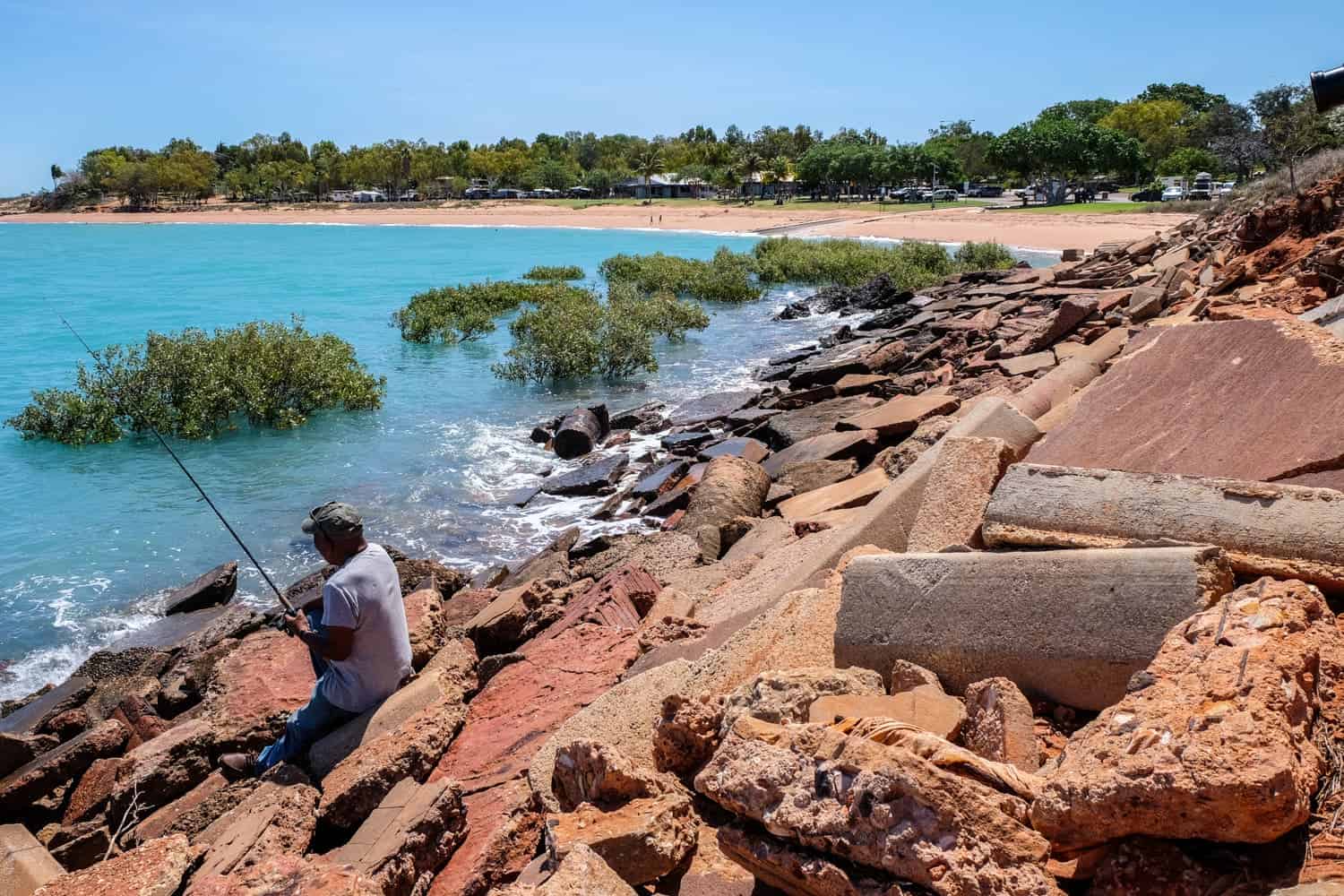 Fisherman at Town Beach in Broome, Western Australia