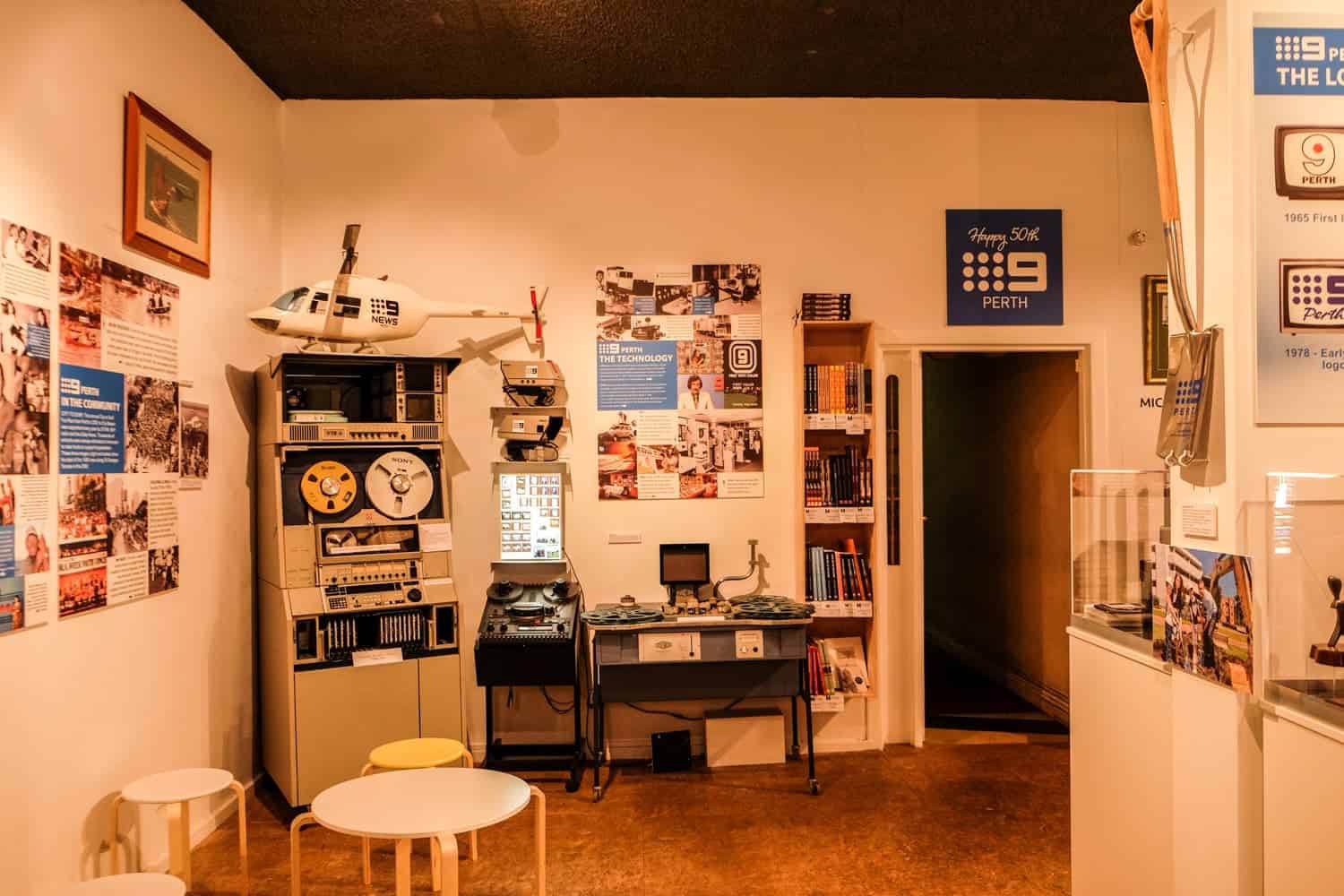 Old communications machines on show inside the Museum of Perth, the smallest museum in the city