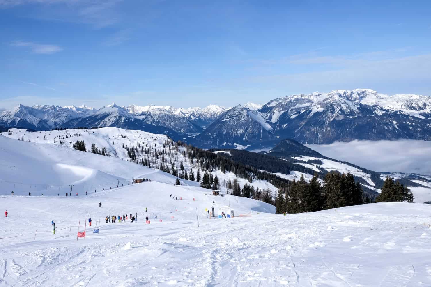Skiing in Alpbachtal, Austria at Ski Jewel resort