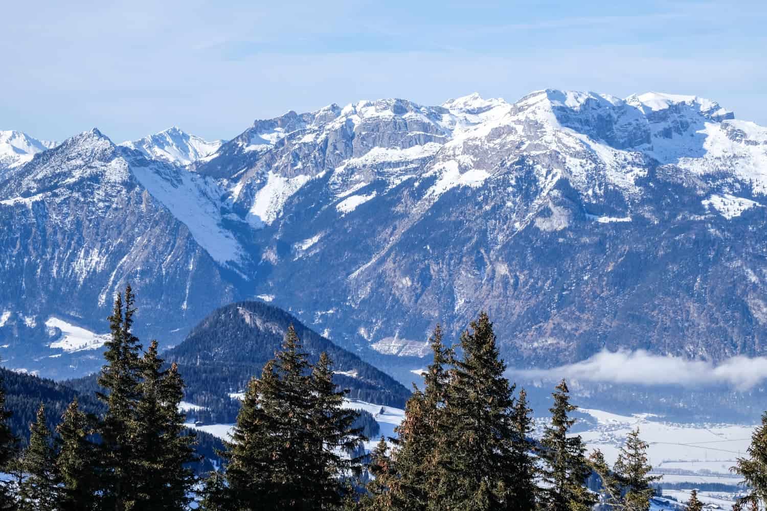 Skiing in Alpbachtal, Austria at Ski Jewel resort