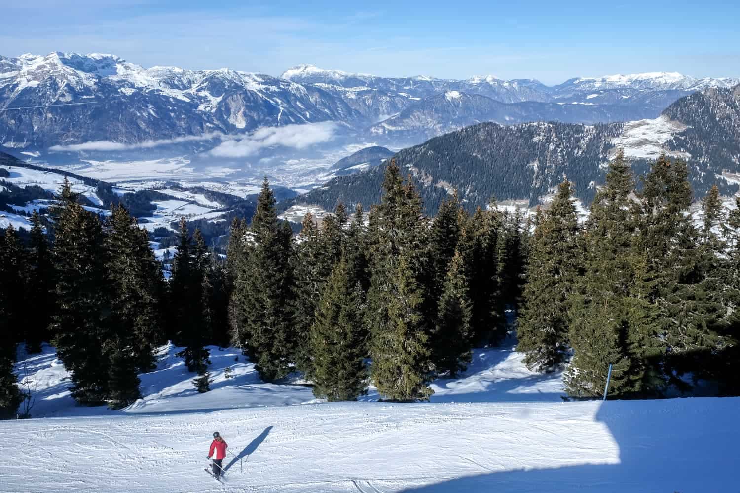 Skiing in Alpbachtal, Austria at Ski Jewel