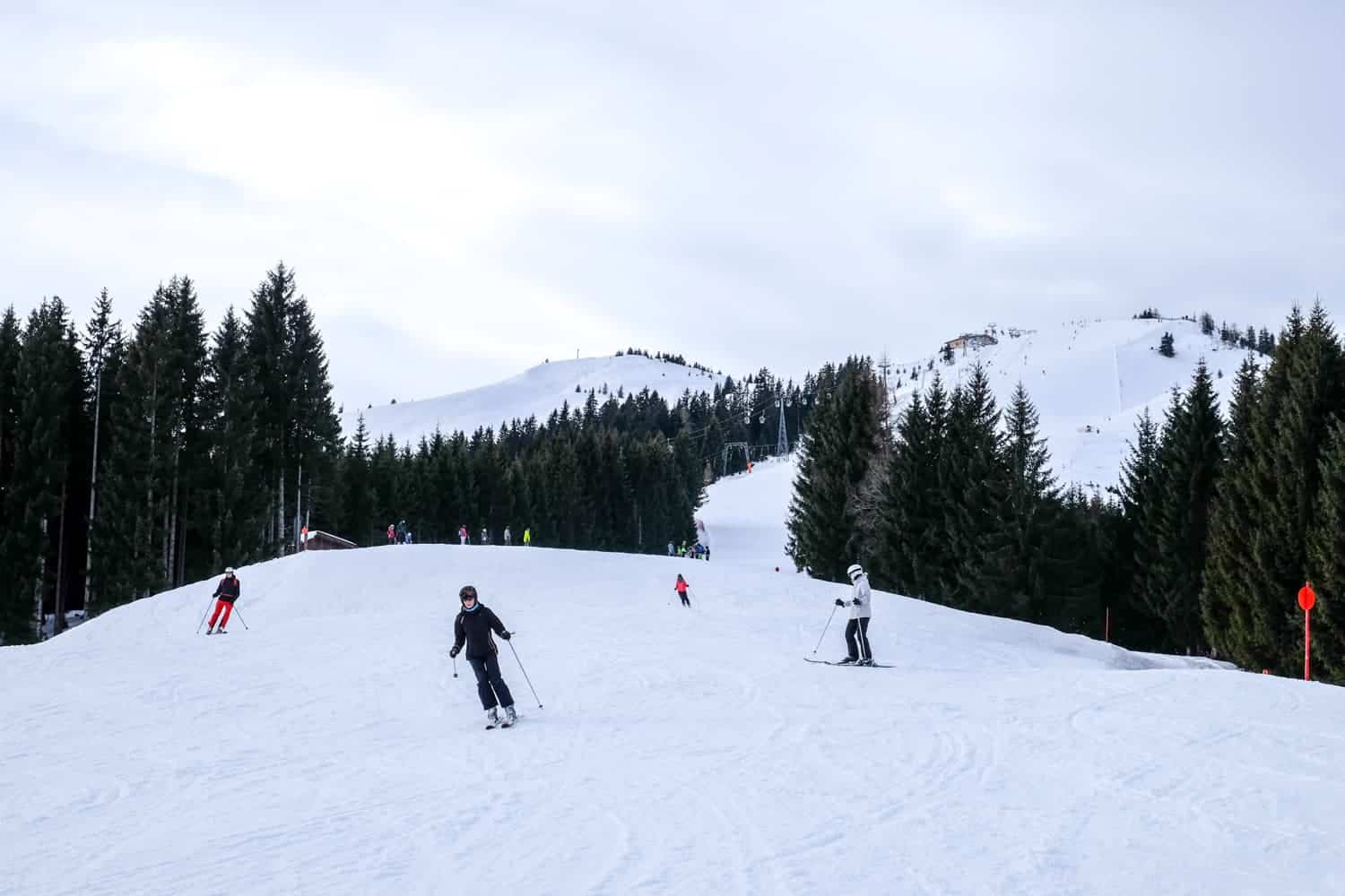 Skiing in Alpbachtal, Austria at Ski Jewel