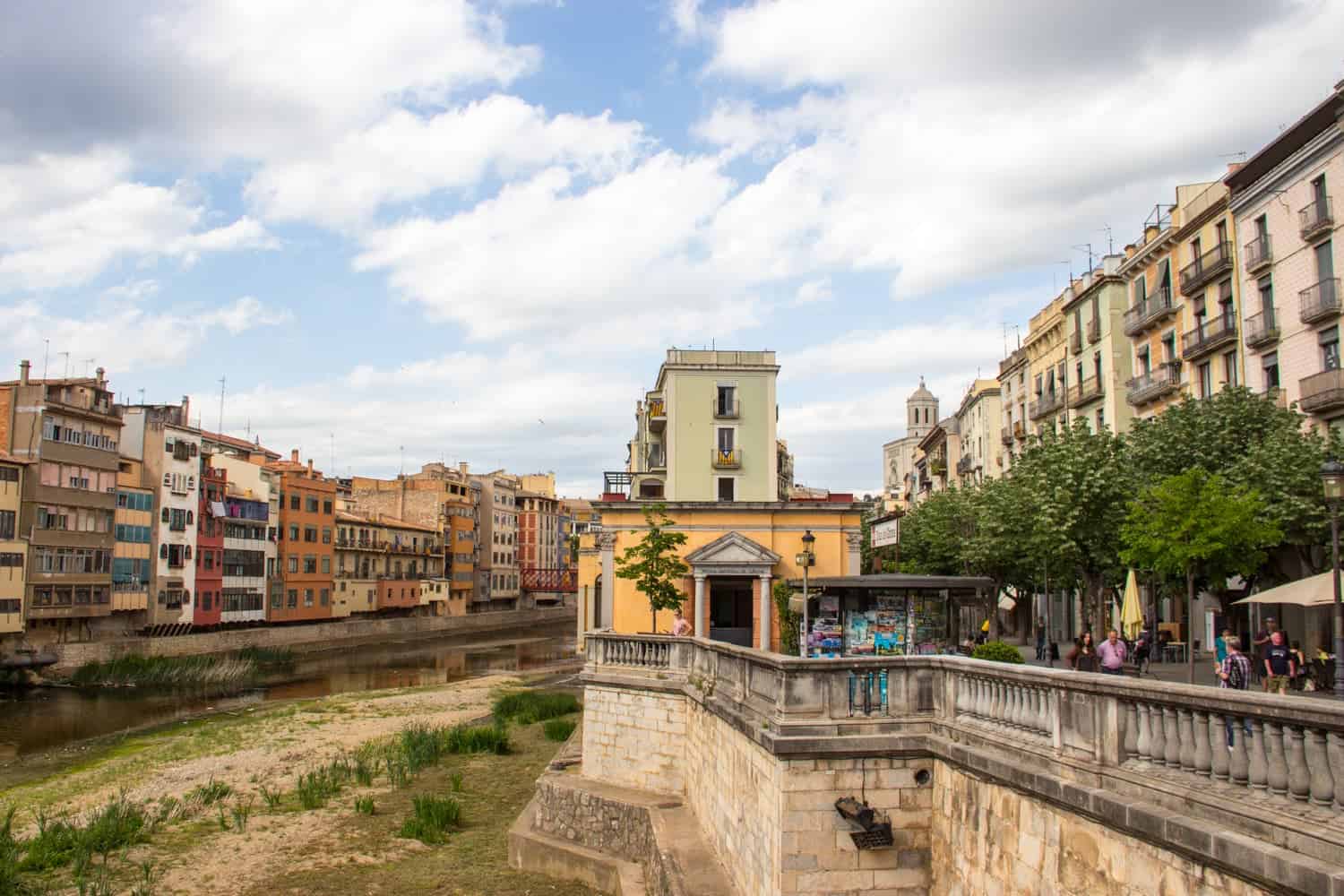 Colourful buildings of Girona on the River Onyar, Spain