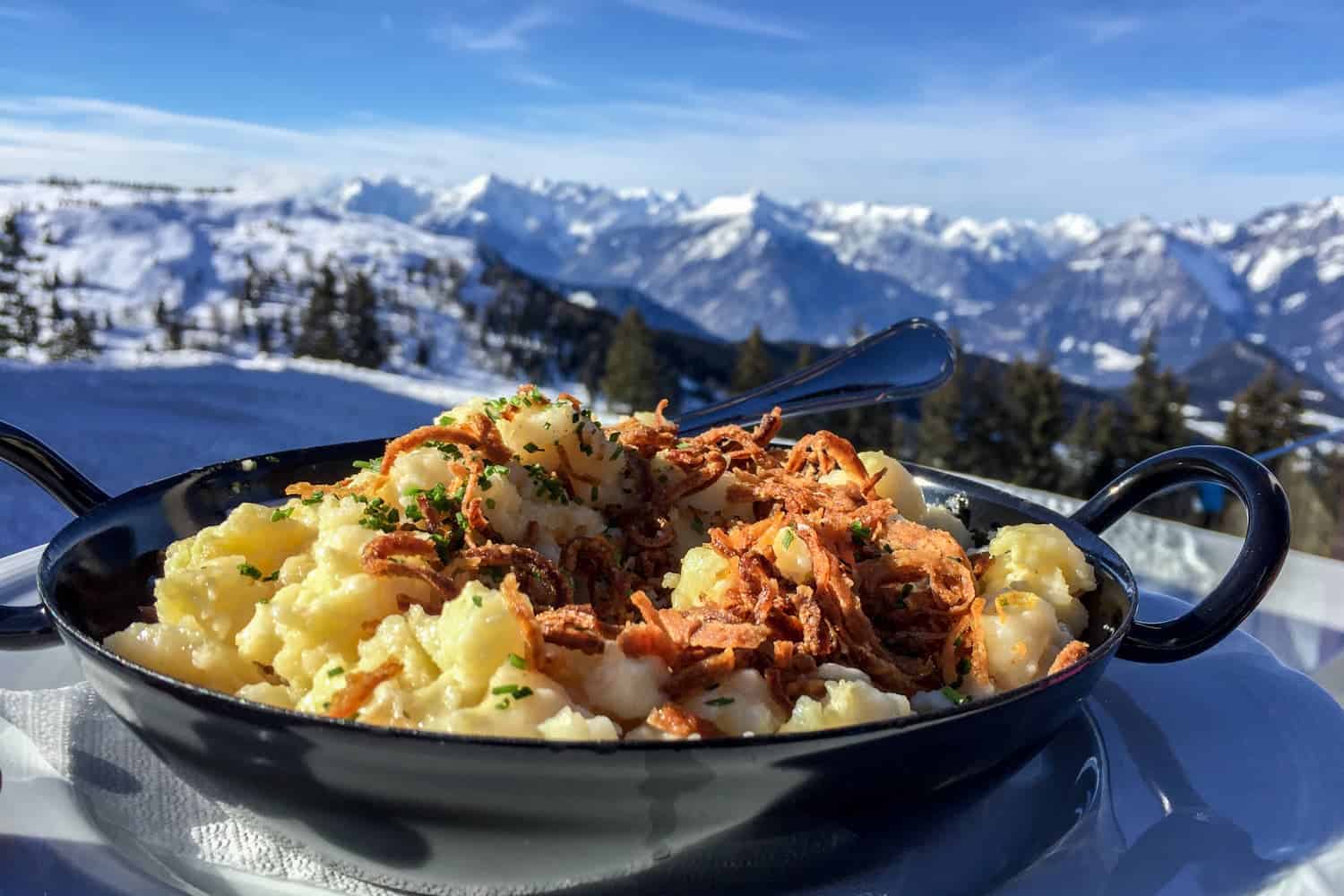 Real Tiroler Käsespätzle when skiing in Alpbachtal, Tirol, Austria