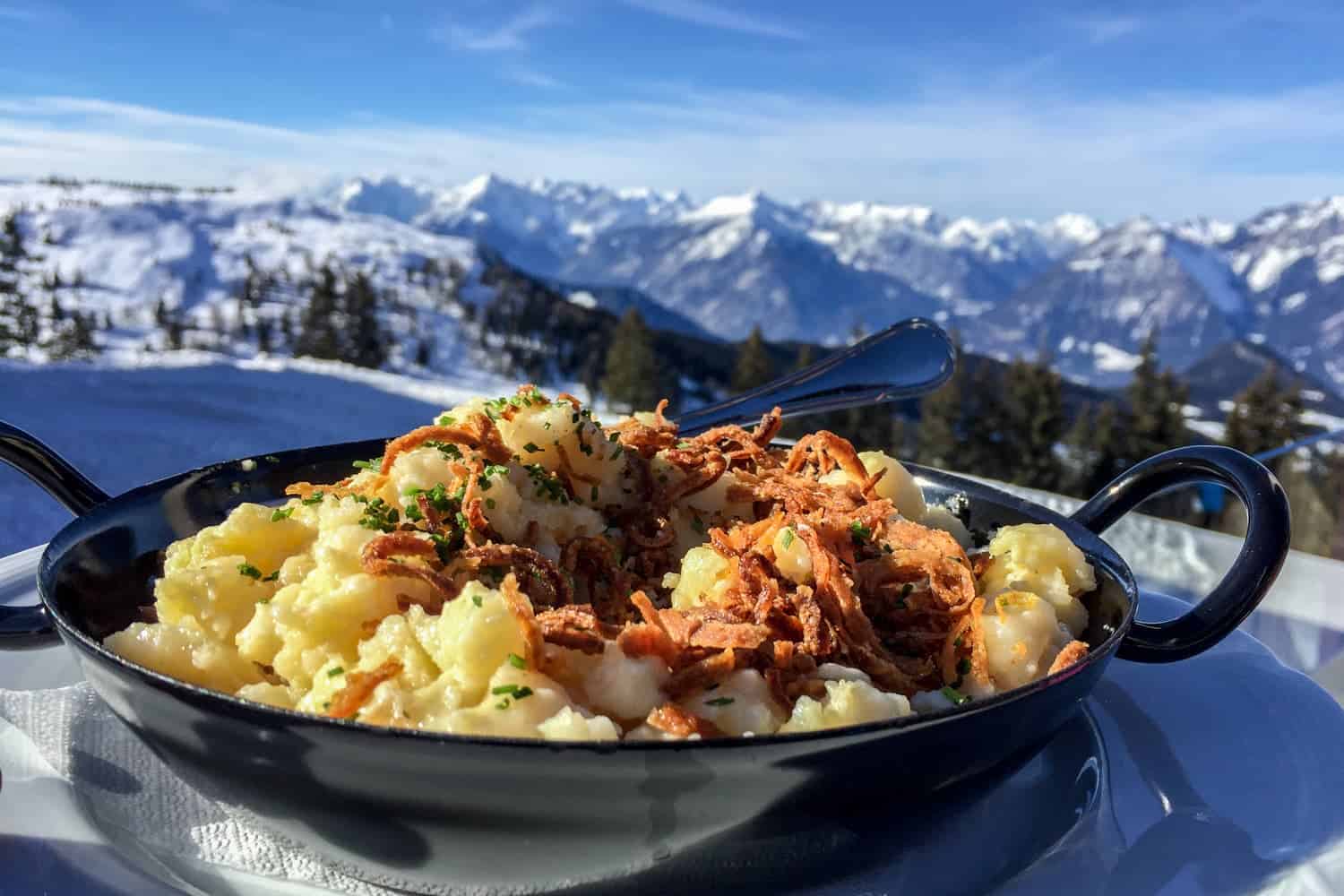 Real Tiroler Käsespätzle when skiing in Alpbachtal, Tirol, Austria