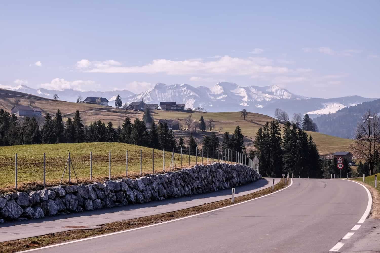 The bus stop route in Krumbach, Vorarlberg, Austria