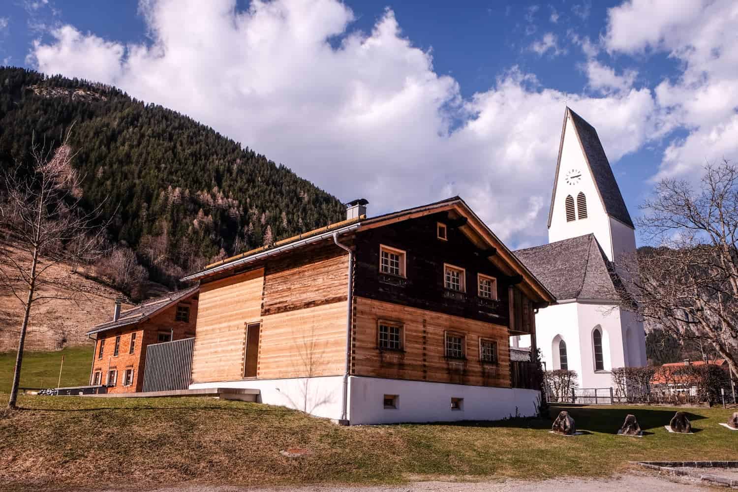 Modern architecture style in Brand village in Vorarlberg, Austria