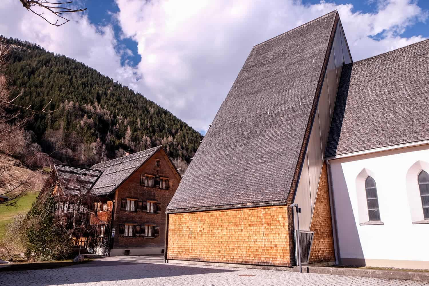 Modern architecture style in Brand village in Vorarlberg, Austria