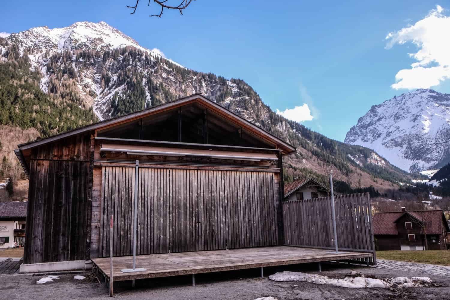 Modern alpine architecture in Brand village in Vorarlberg, Austria
