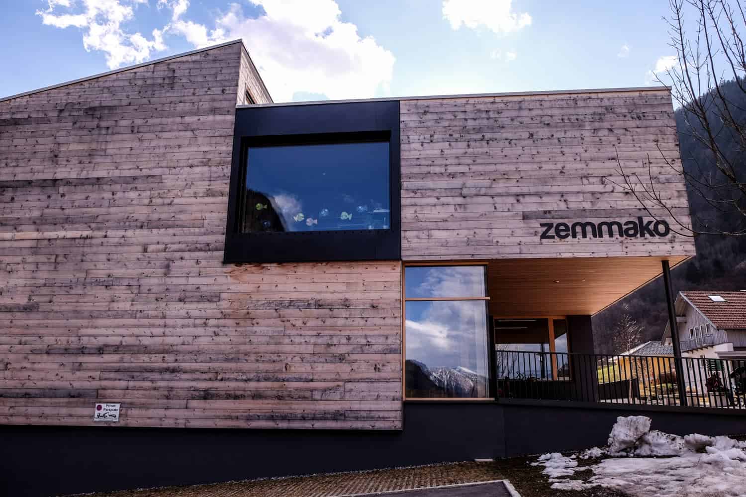 Modern alpine architecture in Brand village in Vorarlberg, Austria