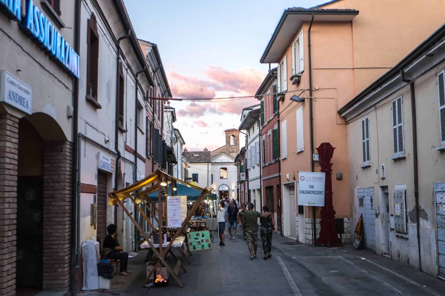 Streets of Forlimpopoli during the Artusi Festival / Festa Artusiana, Italy