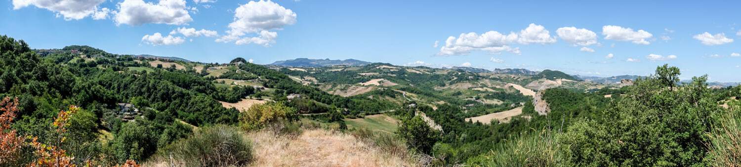 Panoramic view of San Marino nature seen on a hike 
