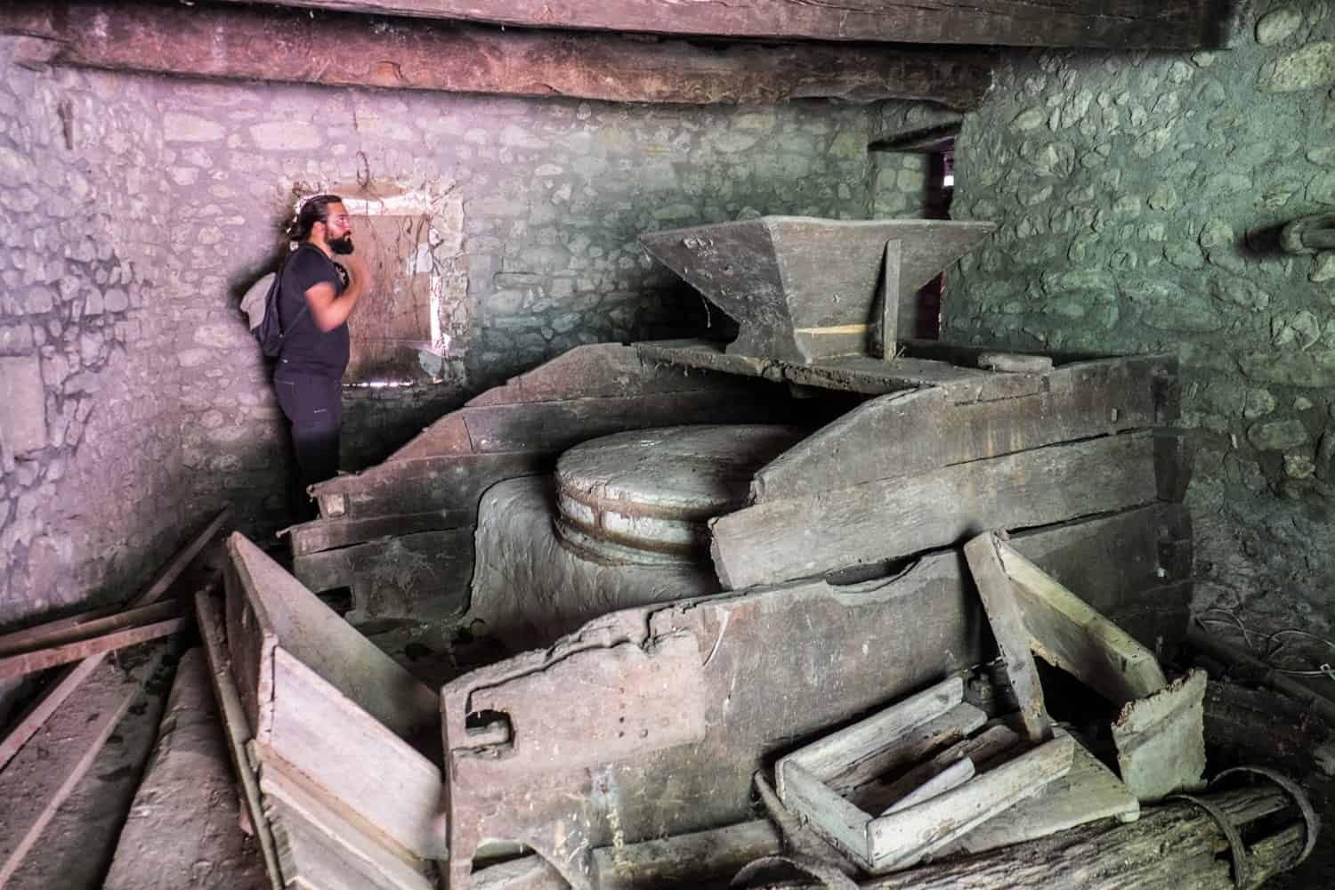 Inside an abandoned water mill in San Marino 