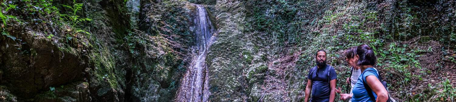 Hiking to waterfalls in San Marino