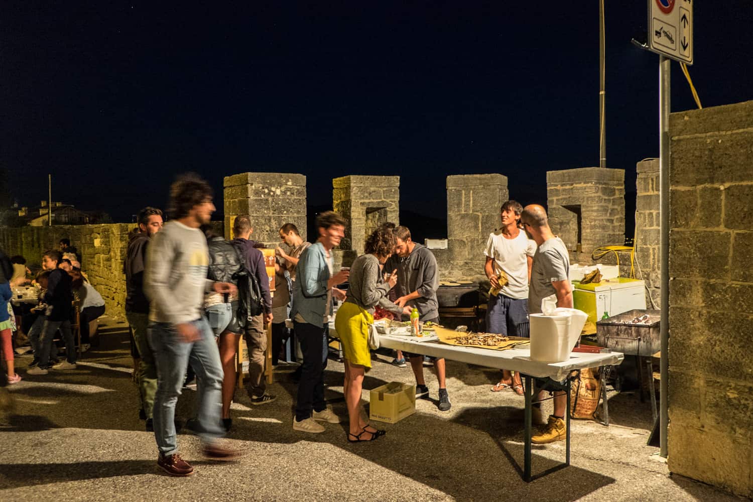 Evening events in San Marino on the old city walls