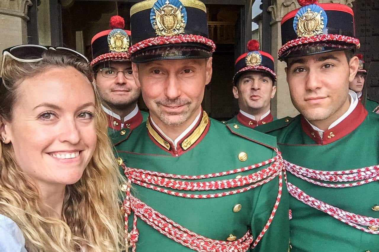 The Palace Guards of San Marino at the Parliament building 