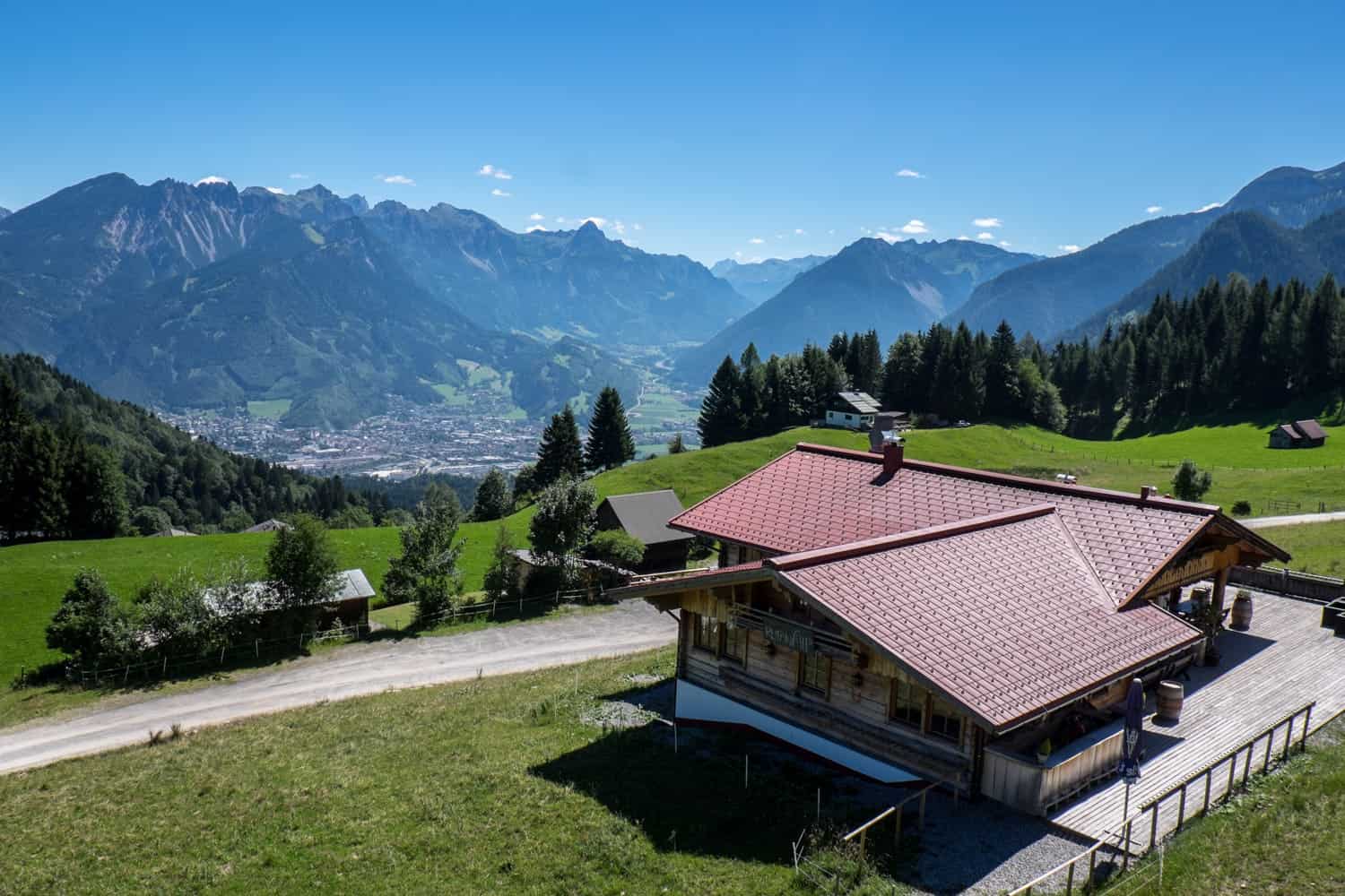 Biking and hiking paths of Brandnatal Valley in Vorarlberg, Austria
