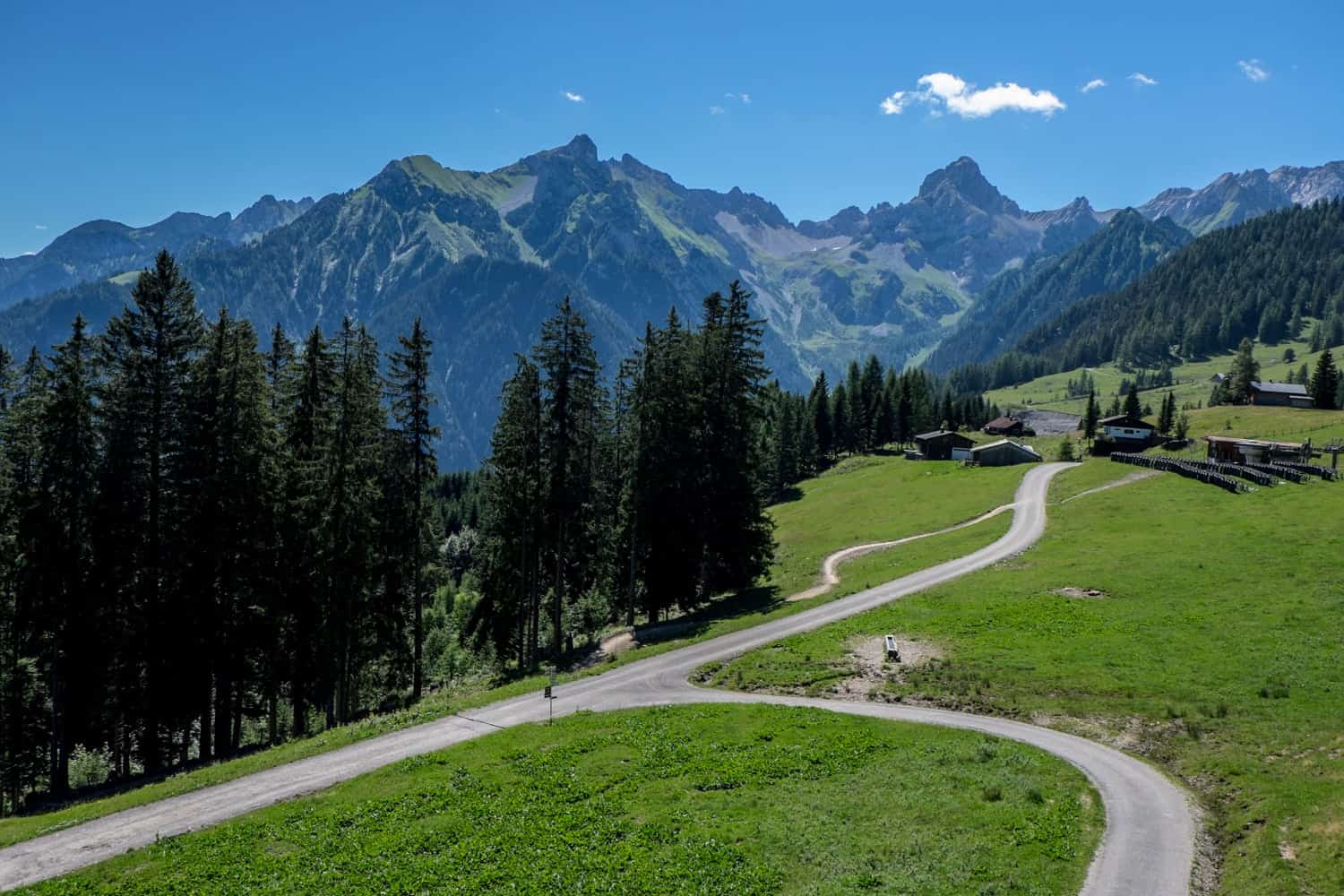 Bike paths of Brandnatal Valley in Vorarlberg, Austria
